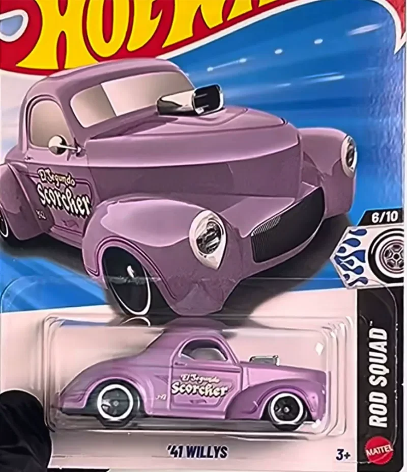 Coche Original Hot Wheels 41 WILLYS, Juguetes para Niños, Escala 1/64, Modelo Metálico Diecast Voiture Rod Squad, Regalo de Cumpleaños 2026G