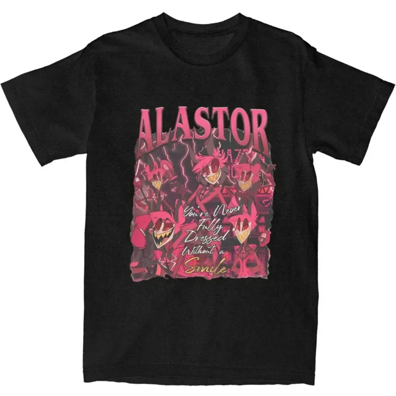 Men Women's Alastor hazbins hotels fan T shirt merchandise radio demon pure cotton T-shirt clothes funny tee shirt summer