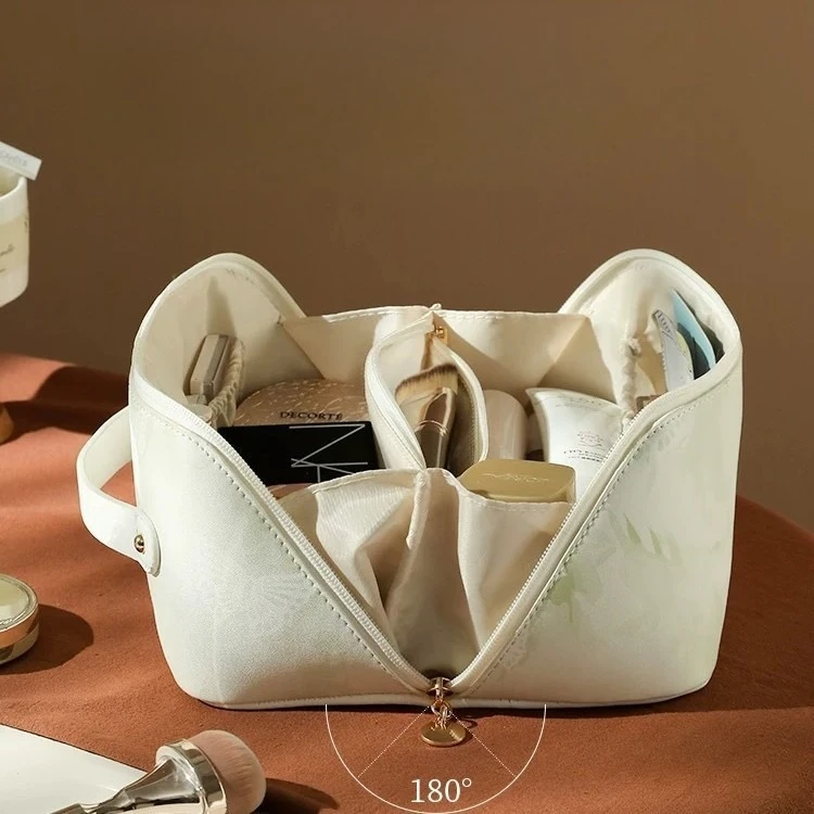 

Косметичка женская портативная, вместительная, для косметики и средств по уходу за кожей, высококачественная, с отделениями, легкая, люксовая, премиум-класса