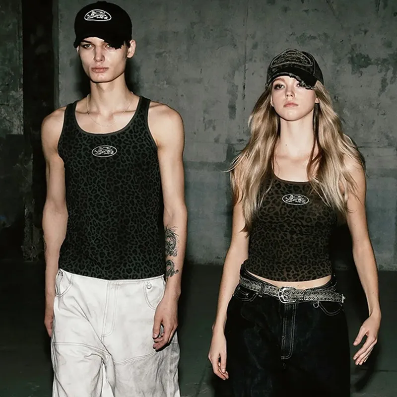 Sexy Leopard Print ter Top Women's Casual American Sle ort Length Street Faion Trend Street Sle Single Piece Summer