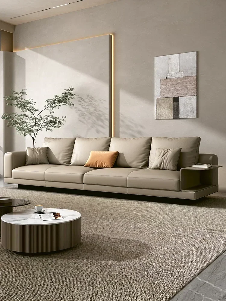 

Большой и маленький квартирный тип гостиной, итальянский первый слой из воловьей кожи, прямой ряд, трехместный кожаный диван