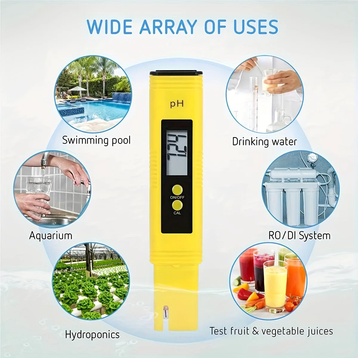 Digital PH Meter Pen LCD Screen Water Quality Tester Accuracy 0.01 0-999ppm Aquarium Pool Water Wine Urine Automatic Calibration