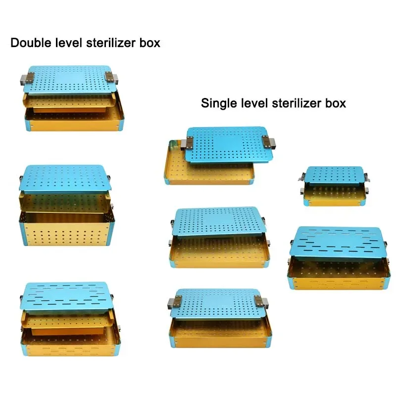 

Disinfection Box Aluminium Alloy Sterilization Tray Case Single/double Layer Sterilising Box for Holding Instrument