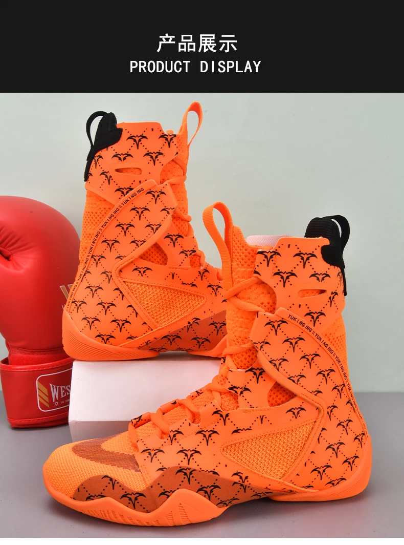 Herren Rutschfeste Boxschuhe Komfortable Kampf- und Ringkampfschuhe Leichtgewichtige Übergrößen High-Top Professionelle Ringerschuhe für Training – Detail 9