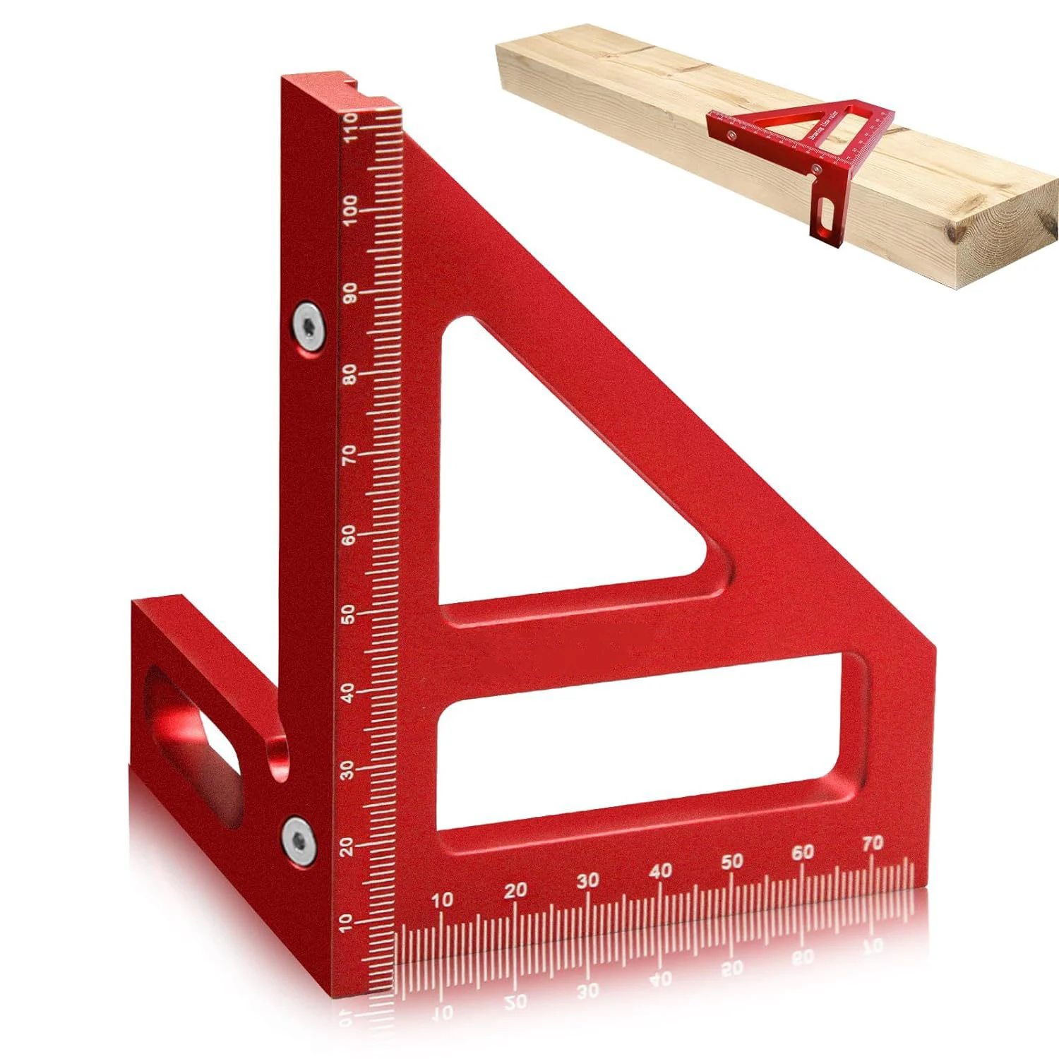 Woodworking Square Protractor Aluminum Alloy Miter Triangle Ruler High Precision Layout Measuring Tool for Engineer Carpenter