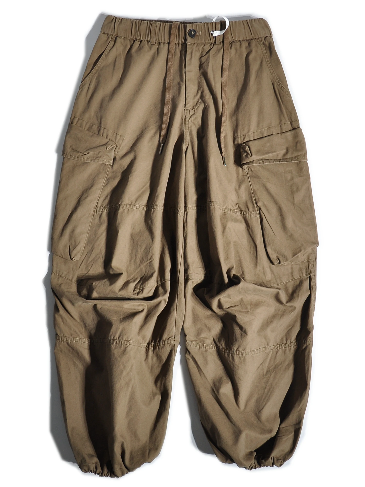 

Мужские повседневные брюки в японском стиле с широкими штанинами и большими карманами для осени и зимы