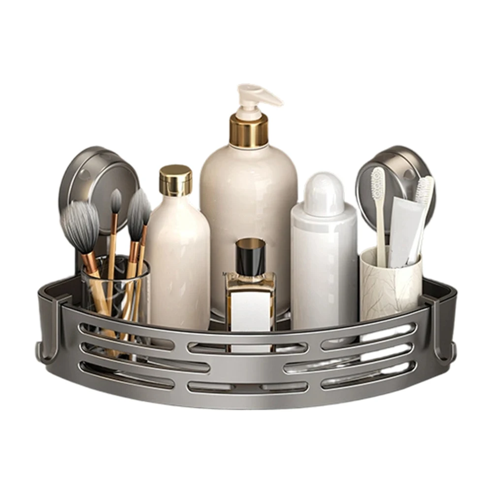 Corner Shelf with Strong Suction Cup for Bathroom Organization No Tools Required Triangular Design for Space Saving Setup