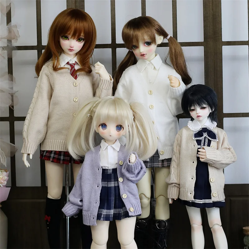 

Аксессуары для кукол BJD, вязаный кардиган для кукол 1/4 1/3, разноцветная одежда для кукол, аксессуары, подарочные игрушки