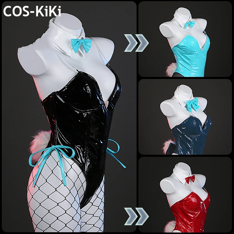 

COS-KiKi Blue Archive Toki Asuma/Itinose Asena/Kakudade Karinn Bunny Girl Jumpsuits Cosplay Costume Easter Party Outfit Women