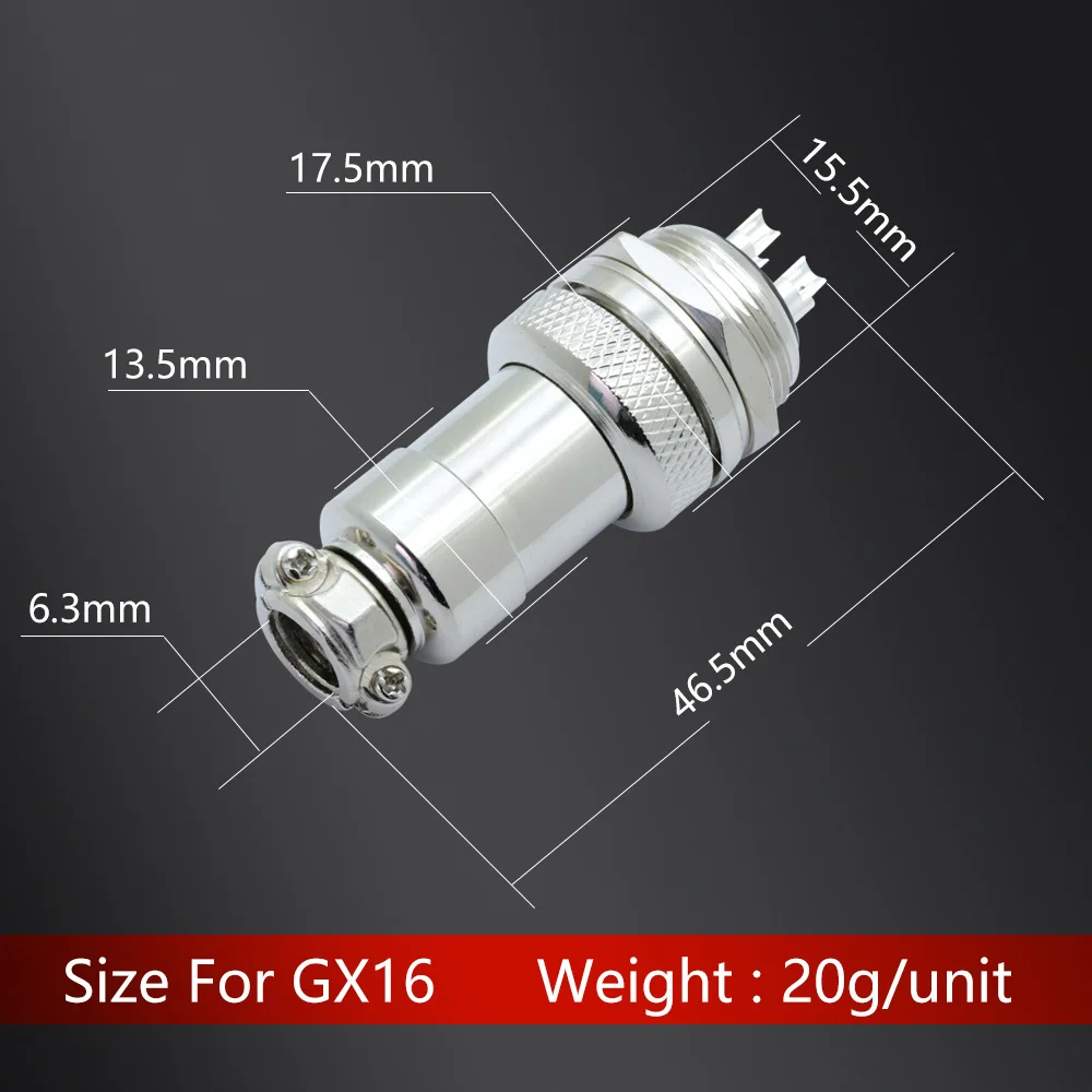 10sets/lot GX16 2/3/4/5/6/7/8/9 Pin Male & Female 16mm L70-78 Circular Aviation Socket Plug Wire Panel XLR Connector