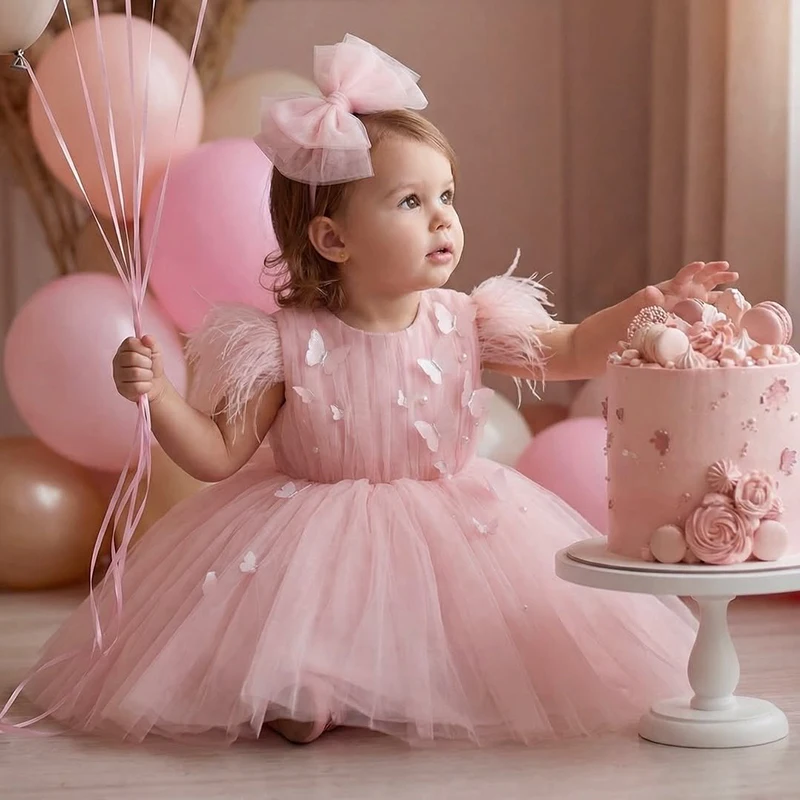 Eightree Elegant Wedding Girls Dress Fashion Tulle First Communion Princess Party Kids Dresses for Girl Bridesmaids Evening Gown