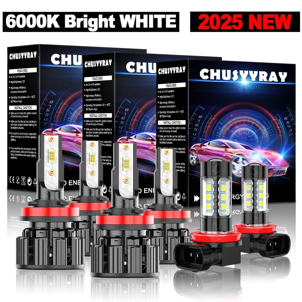 

For Lexus CT200h 2011-2014 6x Canbus H11 H9 H8 LED Headlight Hi/Low Beam+Fog Lamp Bulbs Kit 12V 6000K 100000LM 500% Super Bright