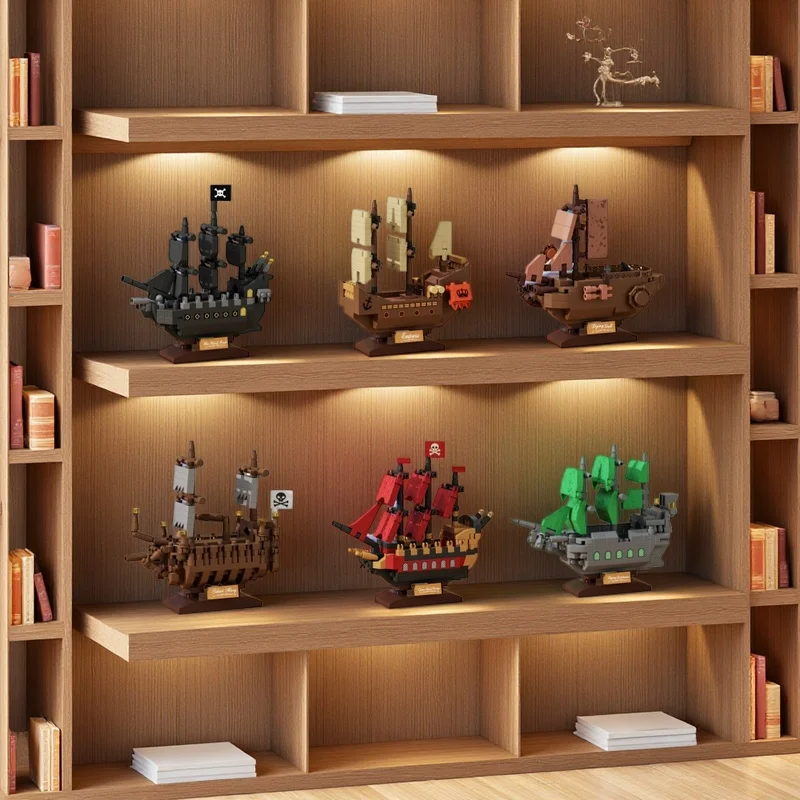 300+ PCS Classic Retro Ship Building Blocks Set 6 Types Cool Realistic Family Assembly Game Decorative Hands-On Hobby