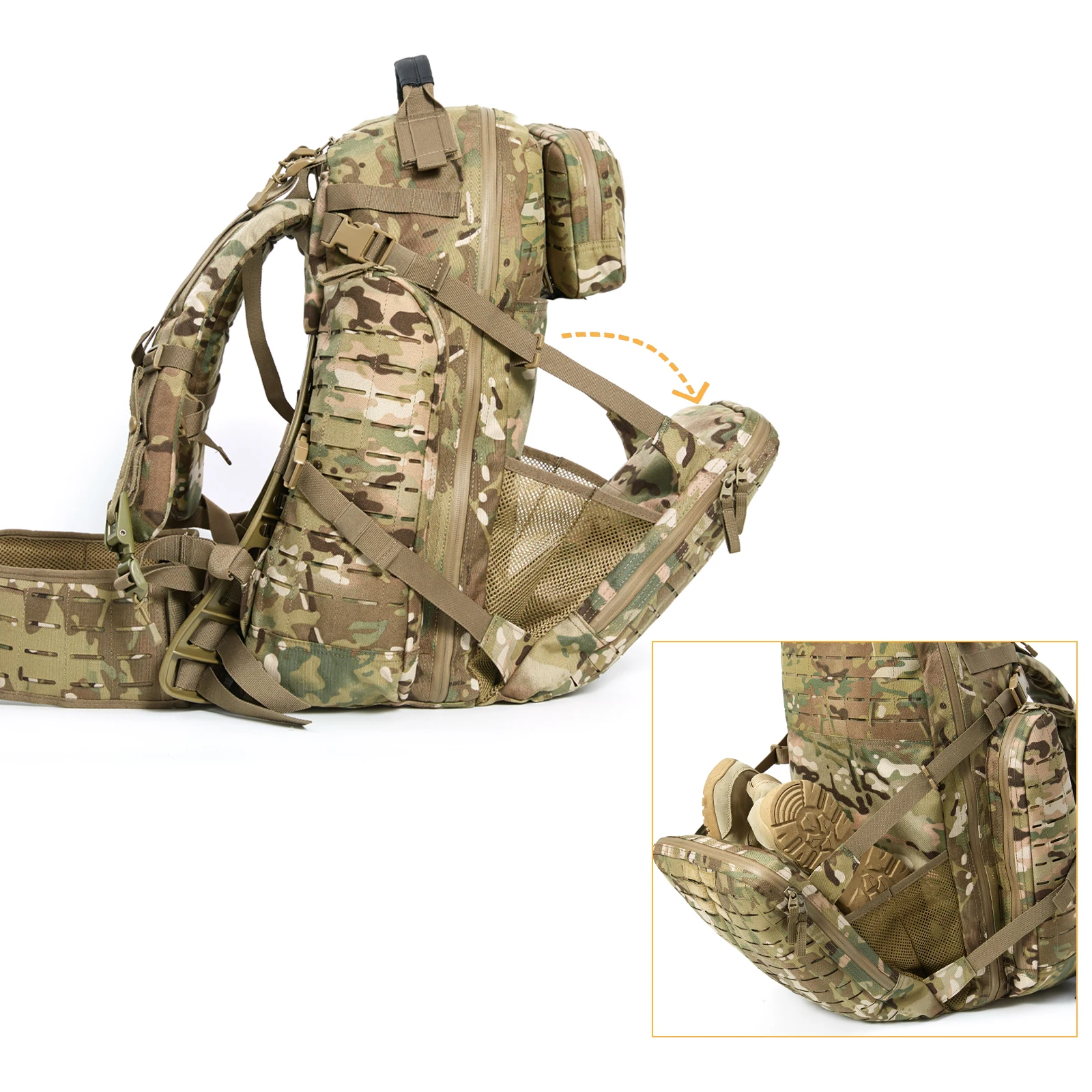 Imagem -04 - Mochila de Assalto Tático Akmax Molle Mochila Média Pacote de Dias para Acampar Caminhadas Bug Out Camo Multicam