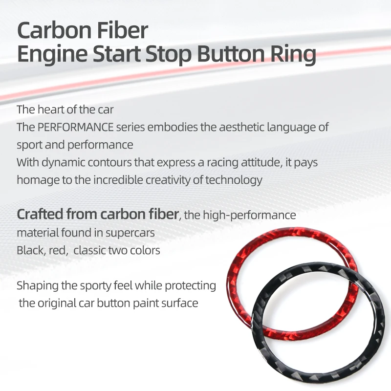 For Subaru BRZ/Toyota GR86 2021- Carbon Fiber Ignition Engine Start Stop Button Trim Stickers Car Interior Tuning Accessories