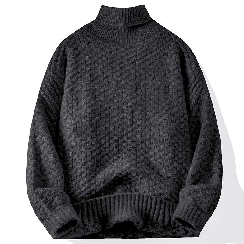 Autumn Winter Men's Turtleneck Sweater Knitting Pullovers Rollneck Knitted Sweater Warm Korean Luxury Clothing Casual Sweater