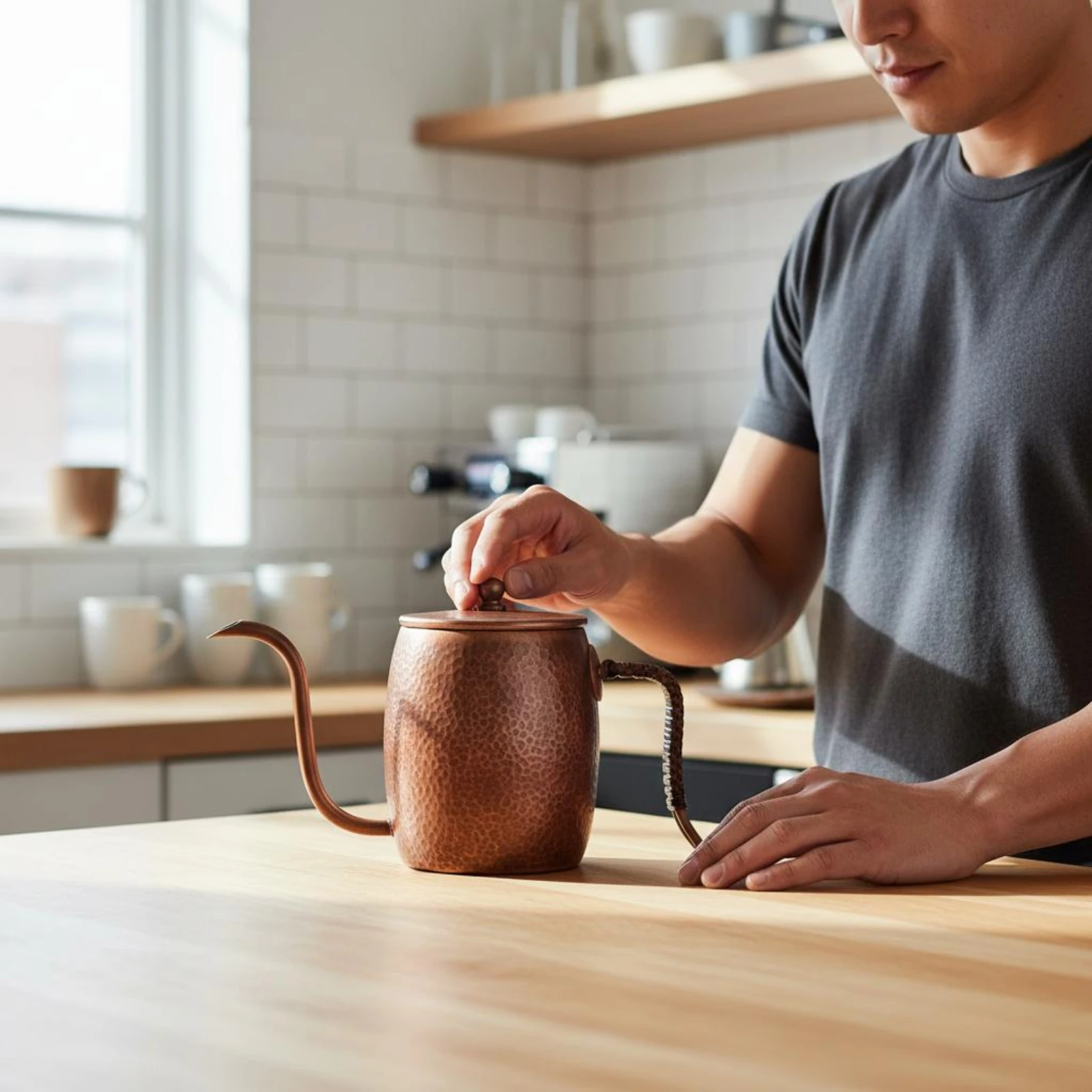 Handmade Copper Coffee Kettle  - đánh giá và giá Tea And Coffee Kettle