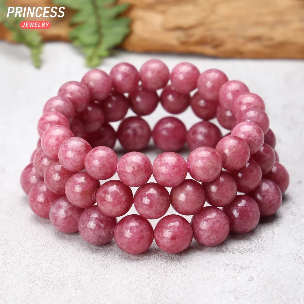 A++ Natural Red Rhodonite Beads 9-12mm Elastic Bracelet for Jewelry Making DIY Necklace Pendant Or Surprise Gift