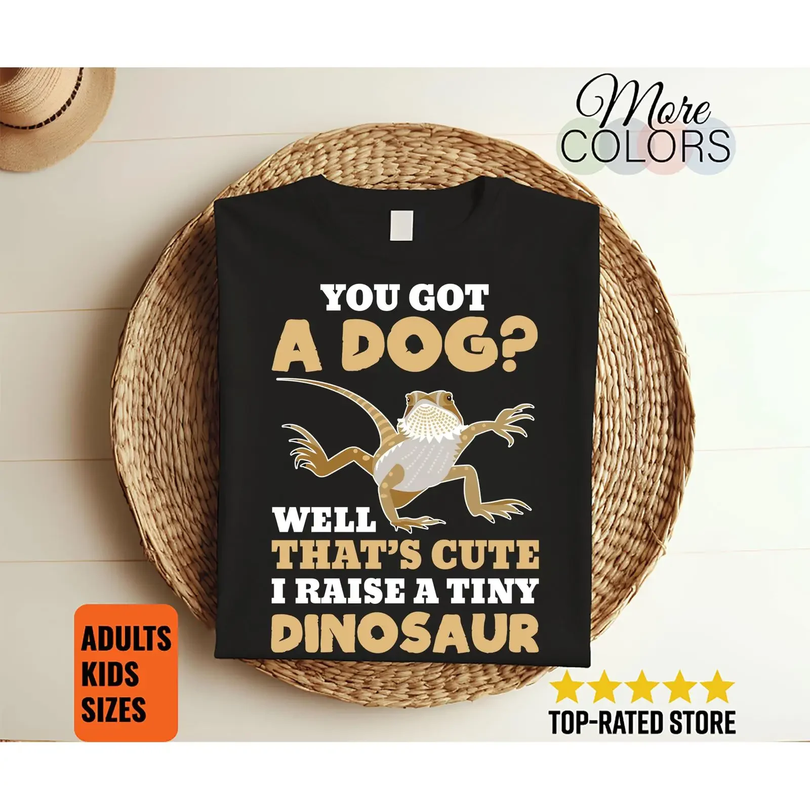 Du hast einen Hund? Na, das ist süß. Ich züchtete einen winzigen Dinosaurier, einen bärtigen Drachen. Lustiges Reptilienliebhaber-T-Shirt im Vintage-Stil, gewaschen und dehnbar.