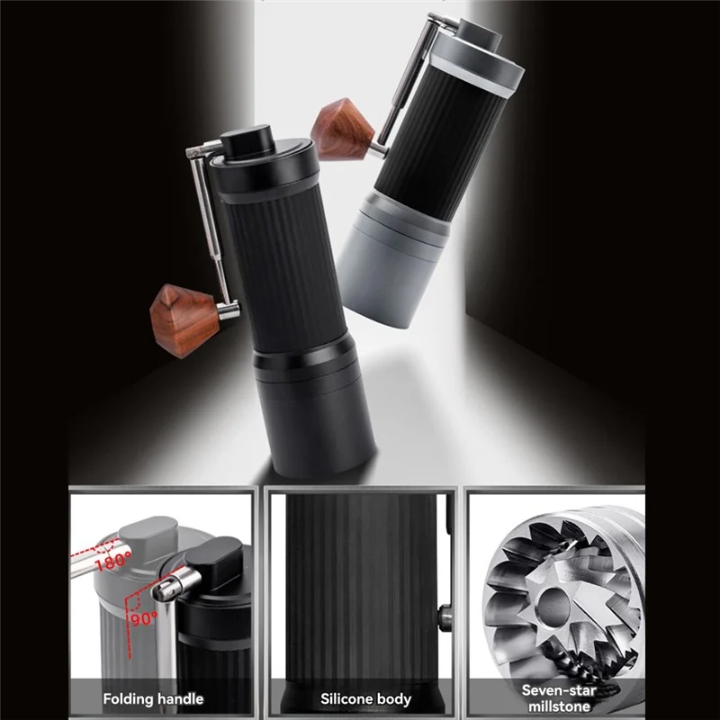 

A98I-Hand-Cranked Coffee Grinder 7 Star Grinder Manual For Espresso, French Press, Pour Over B