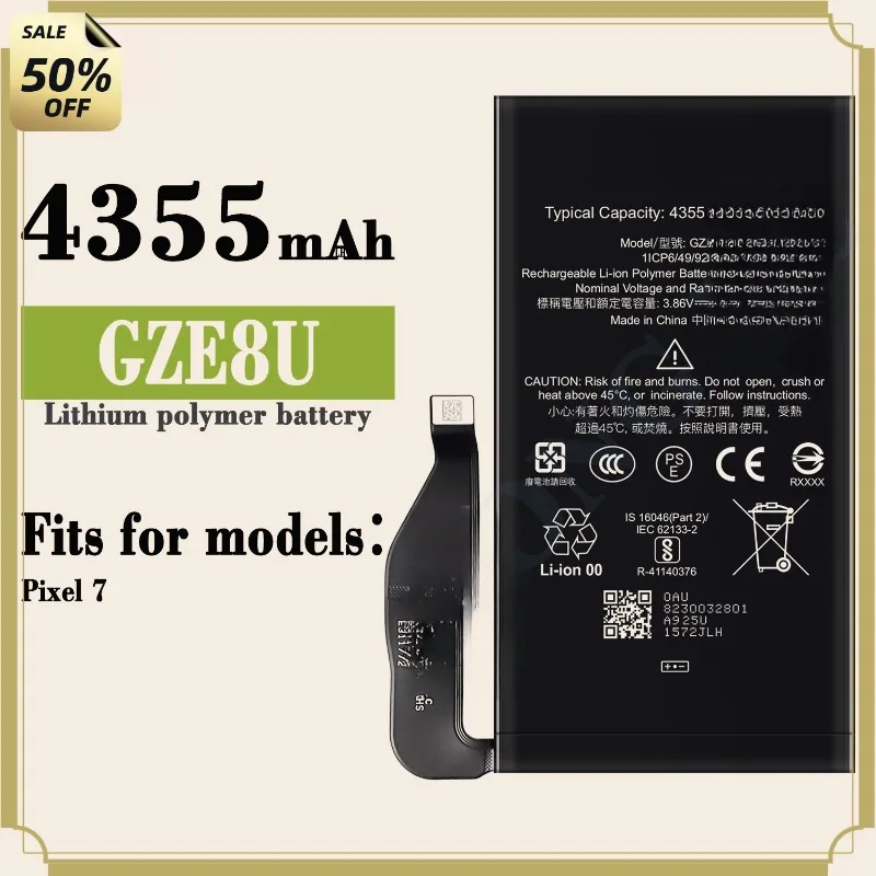 High-quality New 4355mAh GZE8U Battery for Google Pixel 7 Replacement Bateria