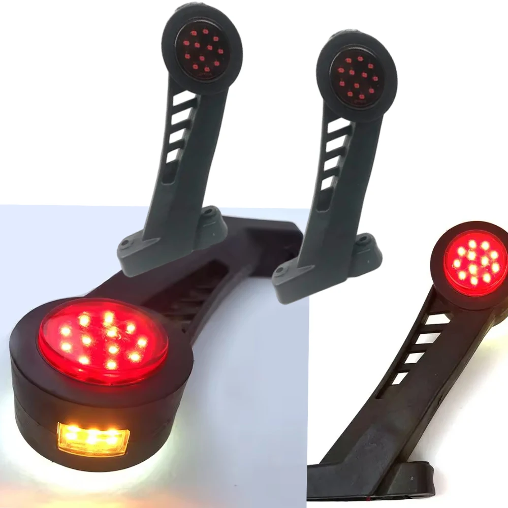2pcs LED Double Side Light 10-30V Car Truck Trailer Marker Light Amber Red White Clearance Light Turn Signal Indicator Lamp