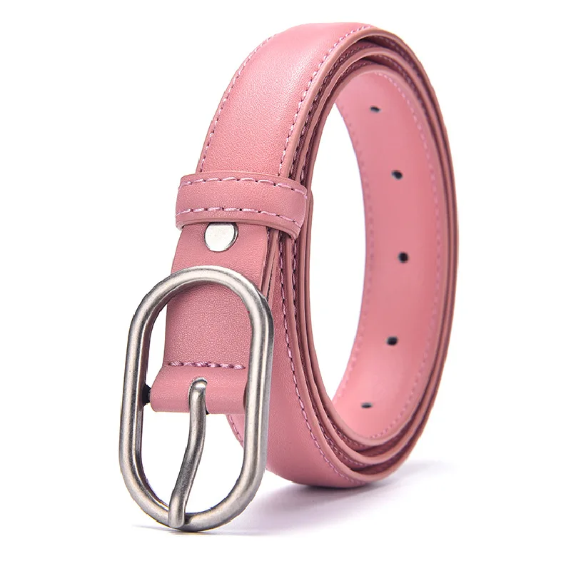 Luxury Women Genuine Leather Belt Metal Pinhole Buckle Multicolor Waistband Lady Fashion High Quality  Designer Belt Female 2021