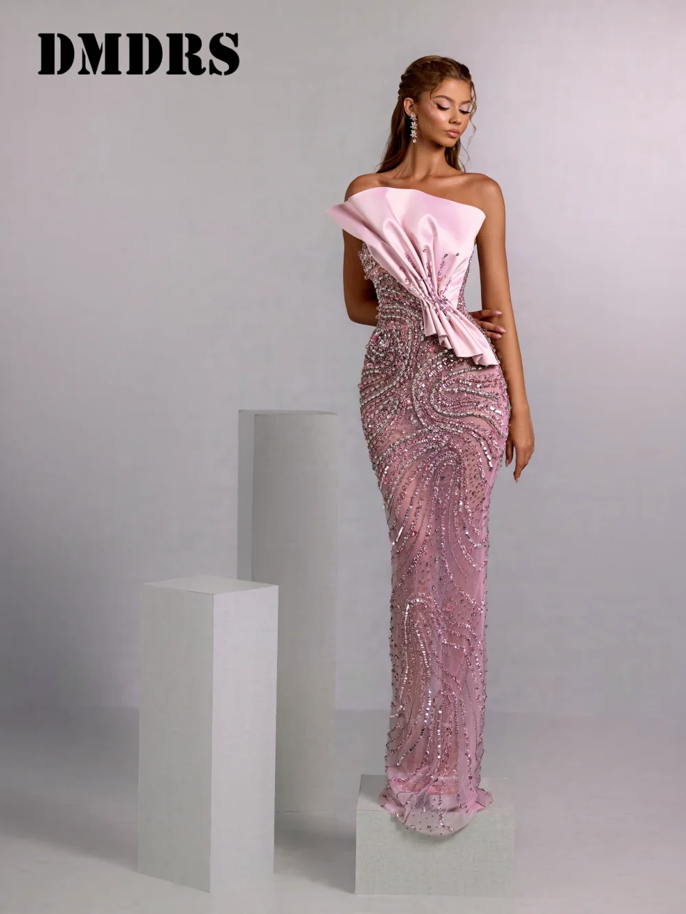 فستان سهرة رومانسي على شكل قلب 2025 فستان حفلات كلاسيكي مطرز بالكريستال أنيق على شكل حرف a بطول الأرض فساتين الحفلات Fساتين سهر