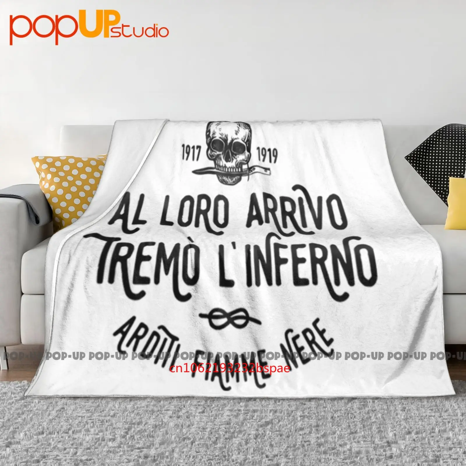 Maglietta Al Loro Arrivo Tremò L'Inferno Reparti D'Assalto Arditi Skull manta ultrasuave edredón funda de sofá de invierno fundas de cama