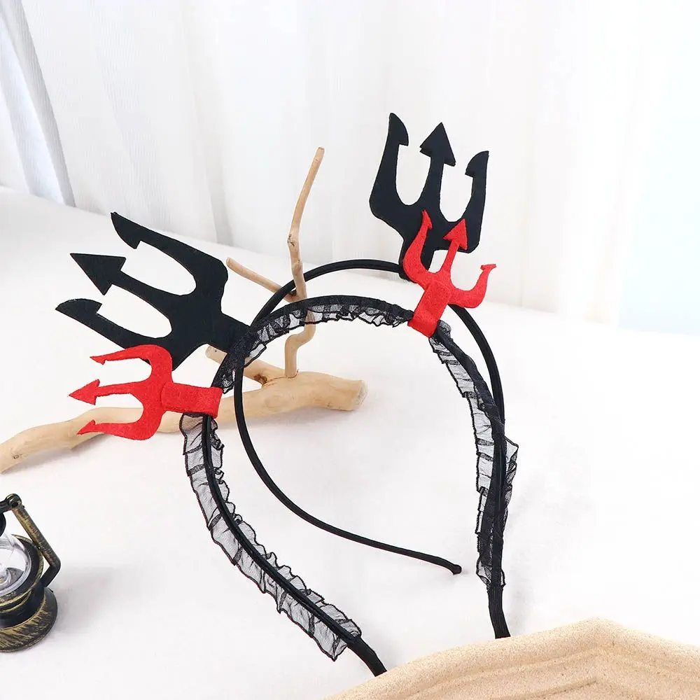 Large Cloth Devil Wing Halloween Party Costume Accessory Non-slip Women Hair Hoop Halloween Headband Halloween Hairbands Spider