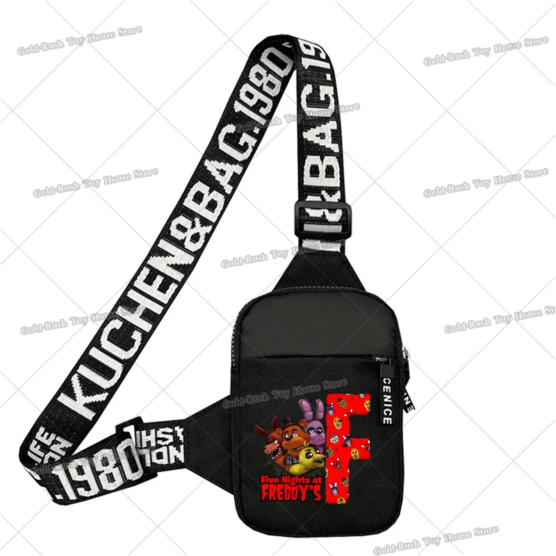 ファイブナイツアットフレディーズ メンズ チェストパック 文字A-Z ボーイズ クロスボディバッグ アニメゲーム トラベル ショルダーバッグ アウトドア ランニング スマホポーチ