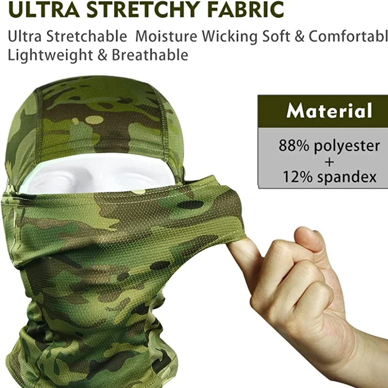 Camo Face Digital Mask Bandana Balaclava Hood Headwear for Men Training Cycling Ski Wind  Covering Neck Gaiter