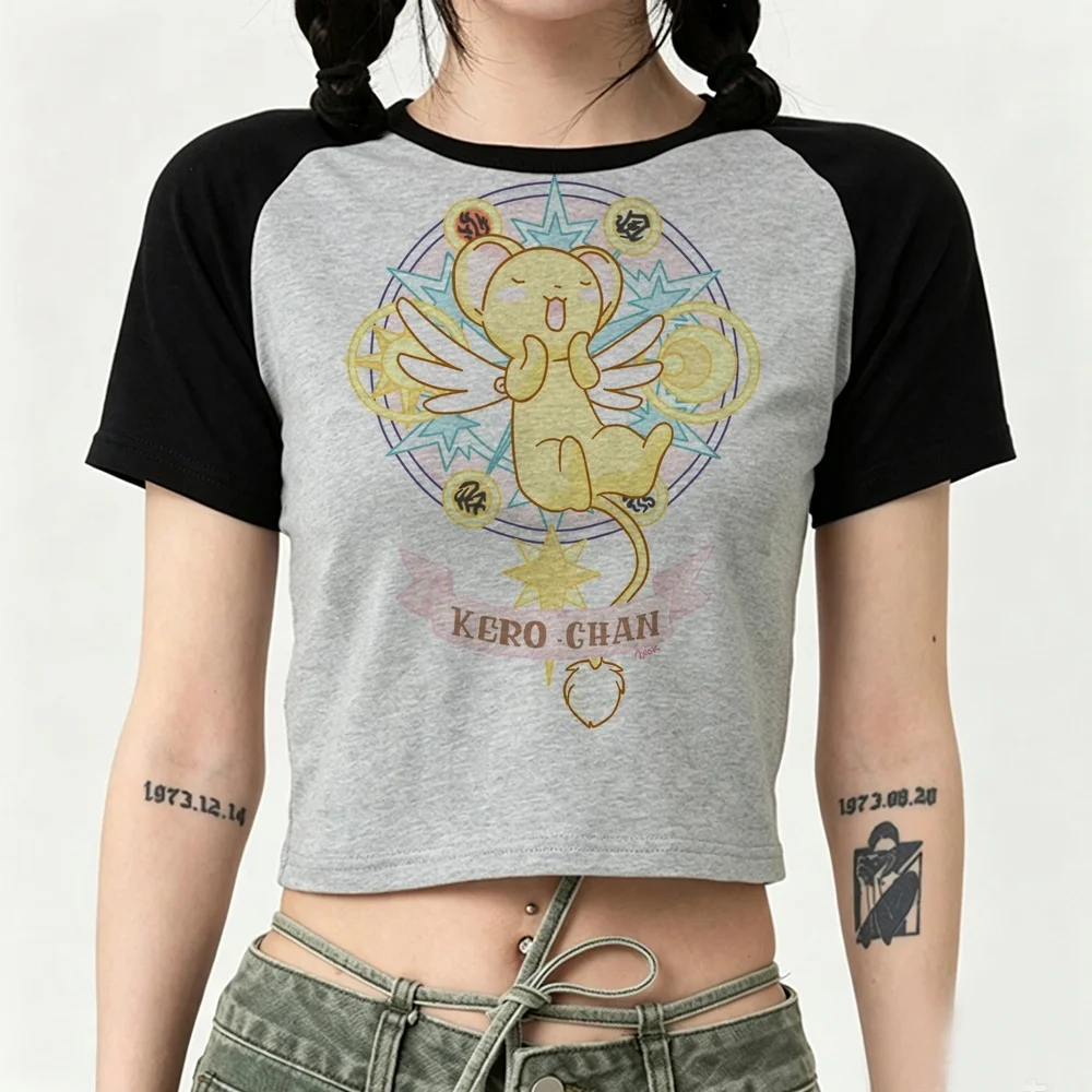 Sakura Card Captor crop top girl jojifuku cute japanese gyaru baddie t-shirt japanese gothic cute meme streetwear