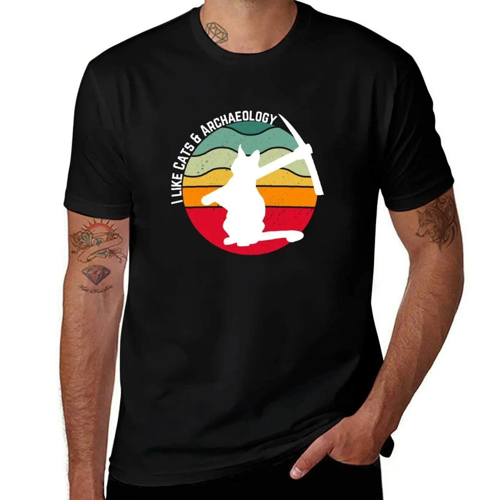 Funny Archaeology - Cat Lover T-Shirt Anti-Fade Casual Tee Shirt