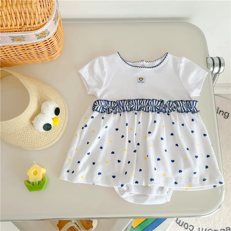 2023 Summer Baby Clothing Baby Jumpsuit Dress Clothes for Newborn Girls 0 To 12 Months Free Shipping Cotton Bodysuit