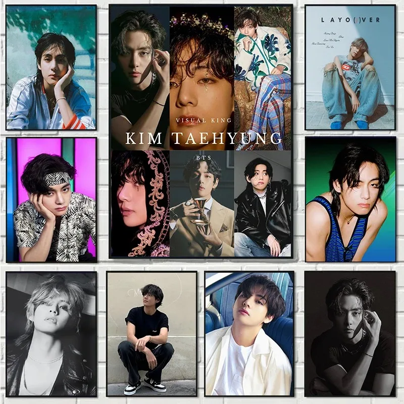 Hot Singer Kpop K-Kim T-Taehyung-V Posters and Prints Canvas Printing Modern Wall Art Picture for Living Room Home Decor Gifts