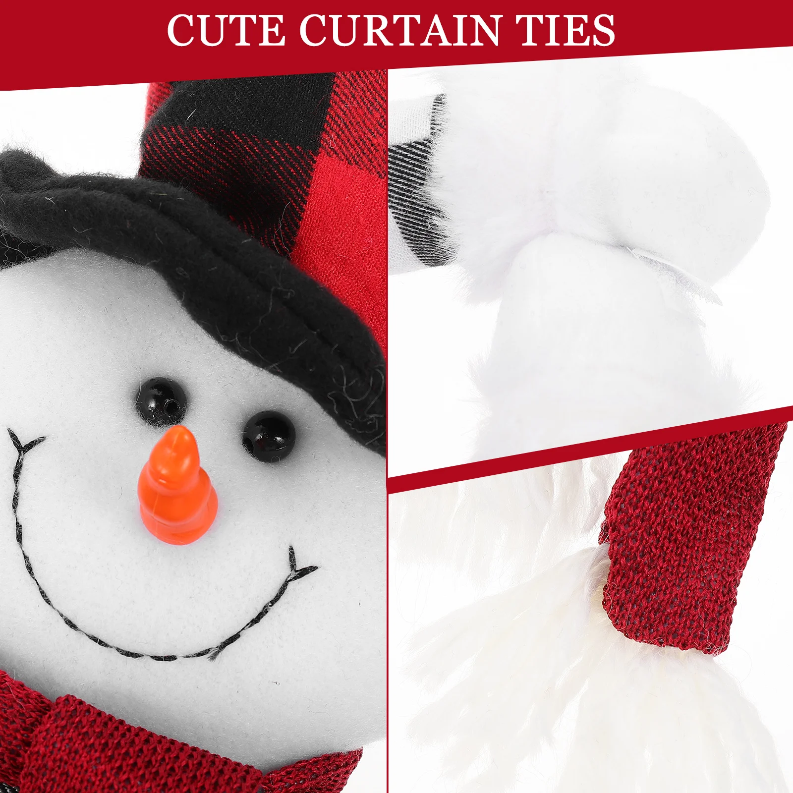 

Christmas Clip Fabric Tie Backs Snowman Curtain Buckle Decoration Decorative Holdbacks