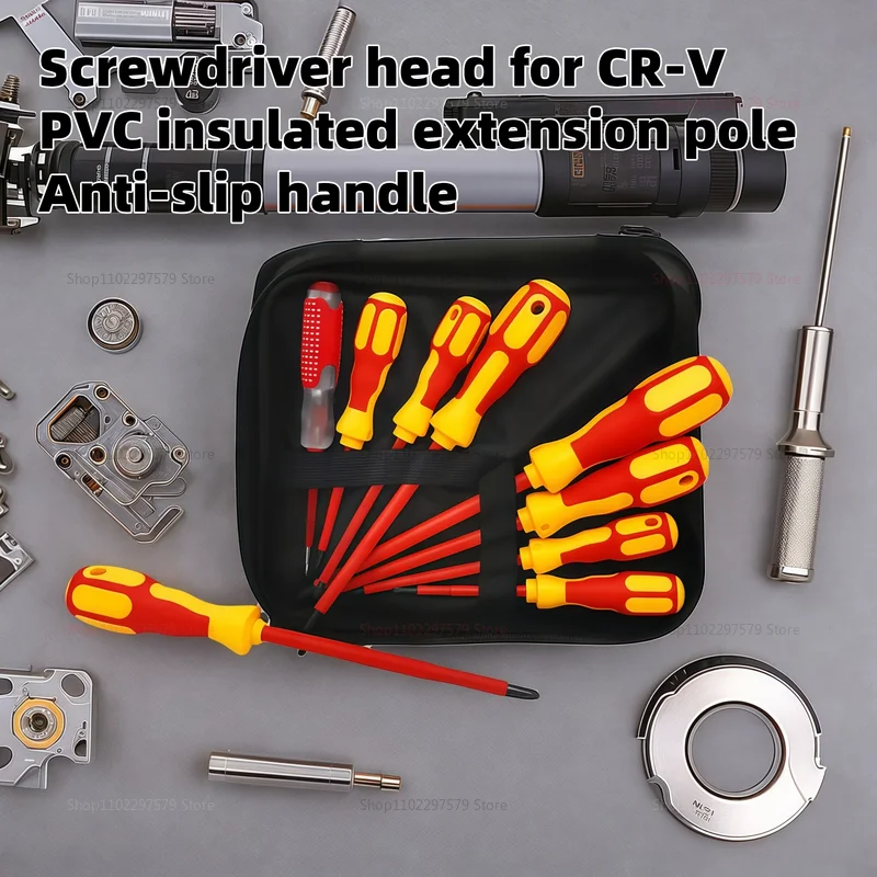 ชุดไขควงแม่เหล็กไฟฟ้าอเนกประสงค์ พร้อมหัวไขควงแบบฟิลลิปส์และแบบแบน หุ้มฉนวน สำหรับช่างไฟฟ้ามืออาชีพ