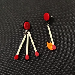 KUGUYS Matchstick Long Dangle Drop Earrings for Women Fashion Acrylic HipHop Jewelry