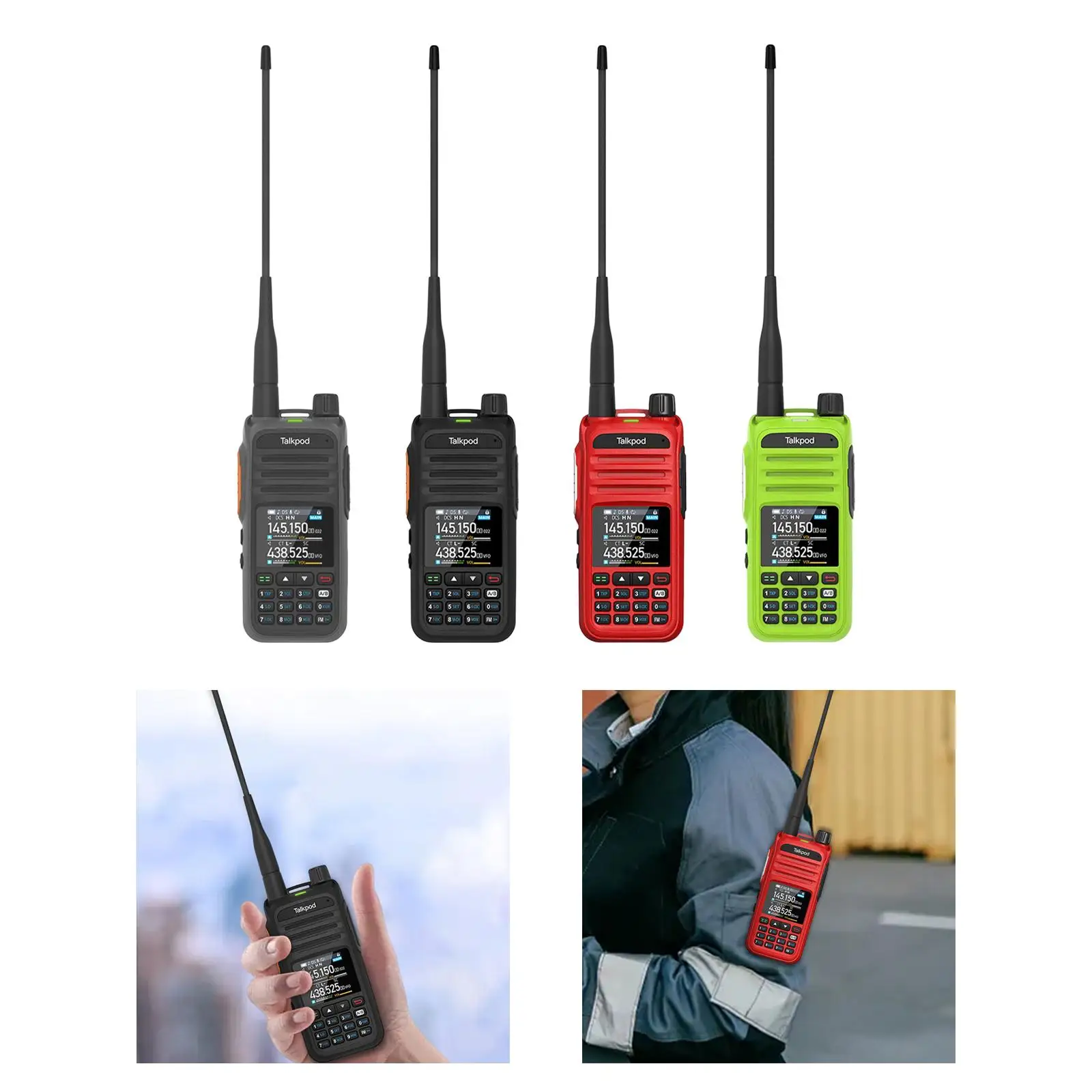 Transceptor de radio bidireccional Walkie Talkie de largo alcance AM FM VHF 470-520MHz