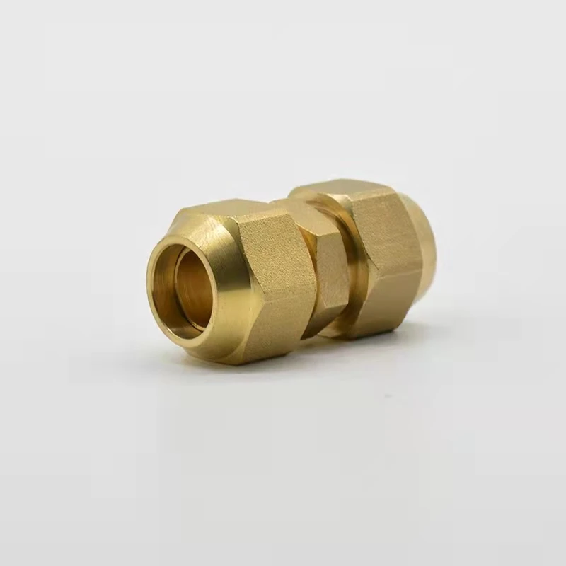 Copper tube double-headed flared direct outer wire flared equal-diameter flared joint intubation fittings 16mm