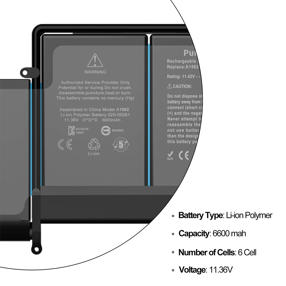 Аккумулятор для ноутбука JGTM A1493 A1582 A1502, 13 дюймов, Retina ранняя 2015, Mid 2014, поздняя 2013, ME864, ME865, 11,42 в, Вт/ч