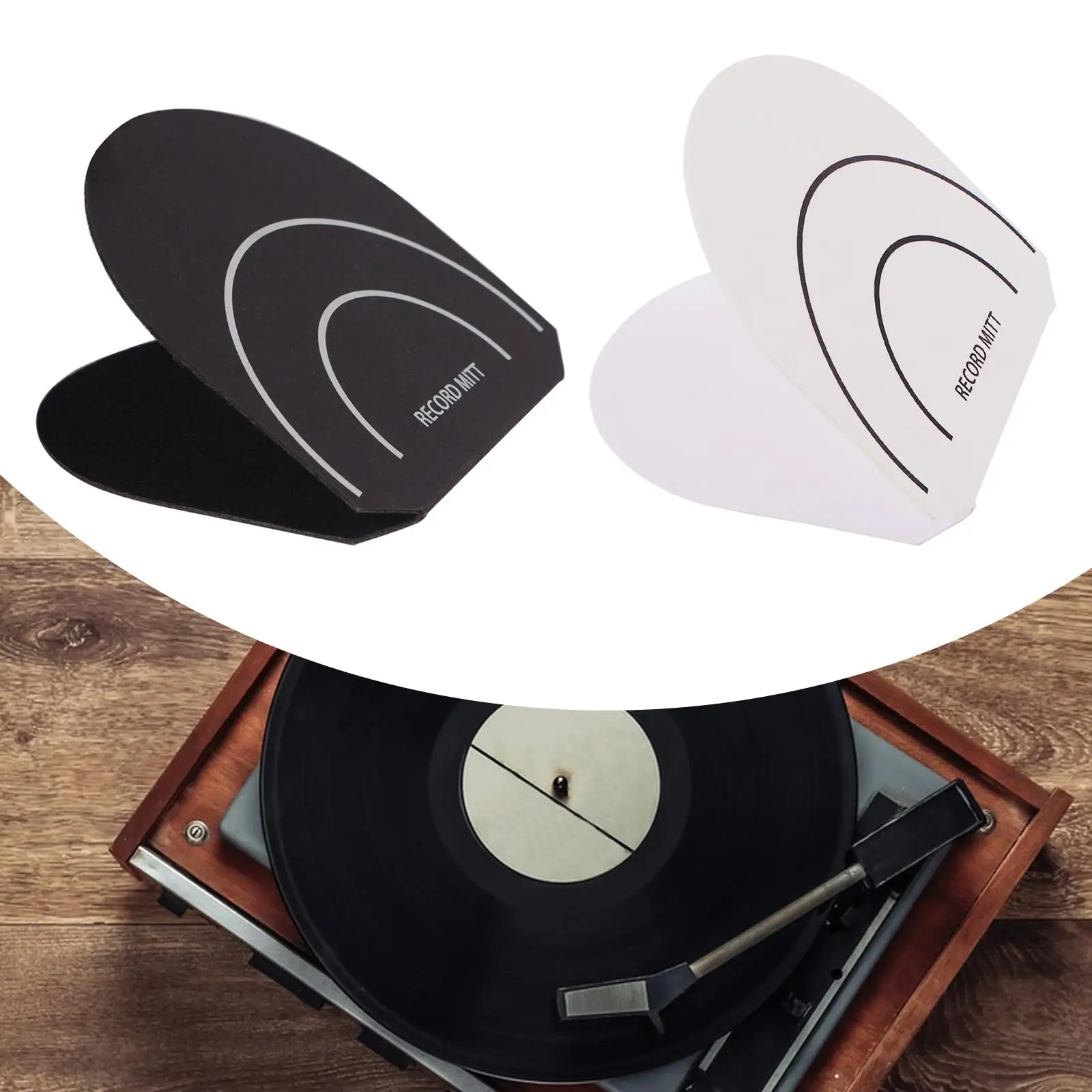 Vinylplatenhandschoen Draaitafelmat Stof- en vingerafdrukverwijderaar Beschermer Slipmat voor LP Collector Thuisgebruik Winkel Live optreden