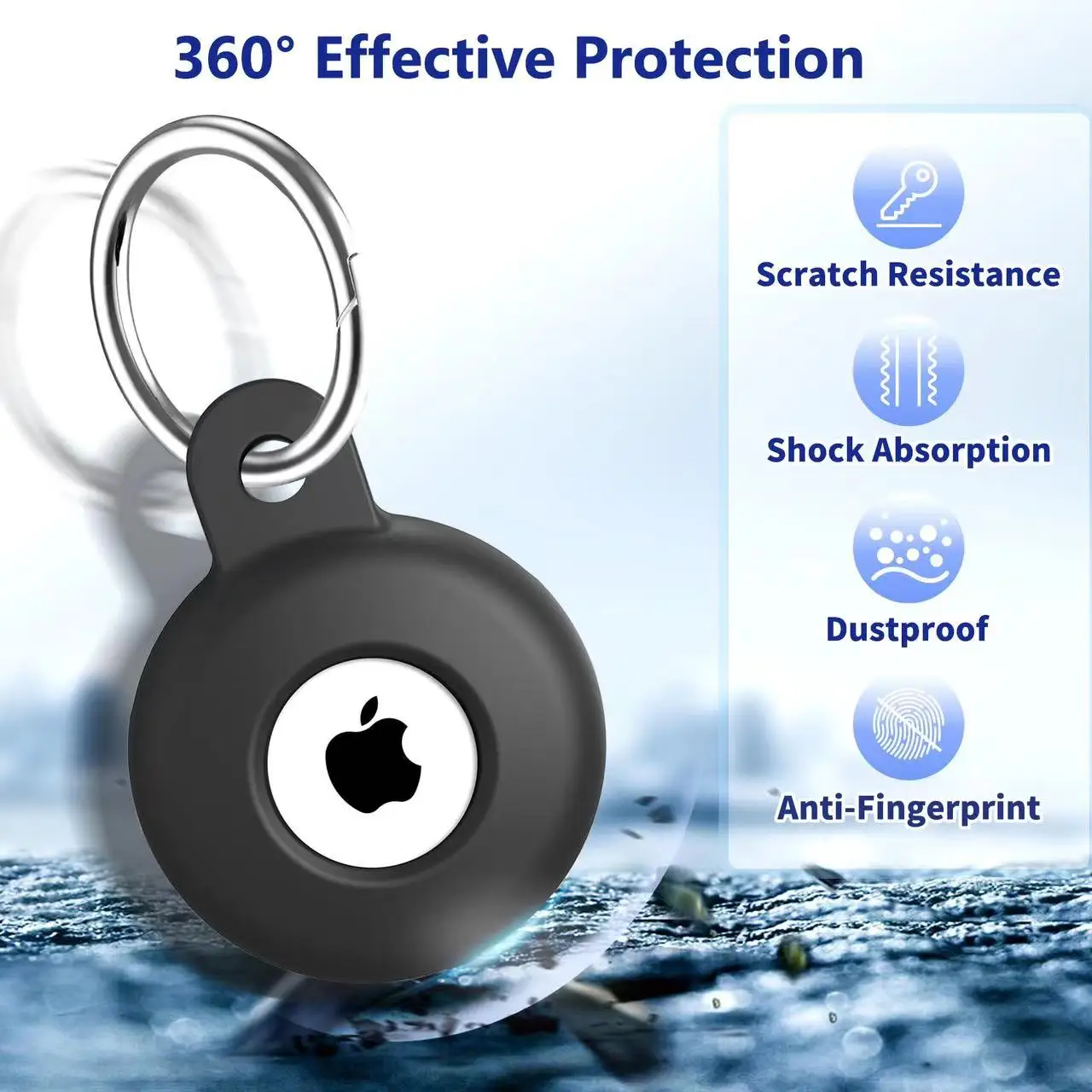 1PC Silicone For AirTags Tracker Locator Protective Case with Keychain Anti-lost Device Sleeve