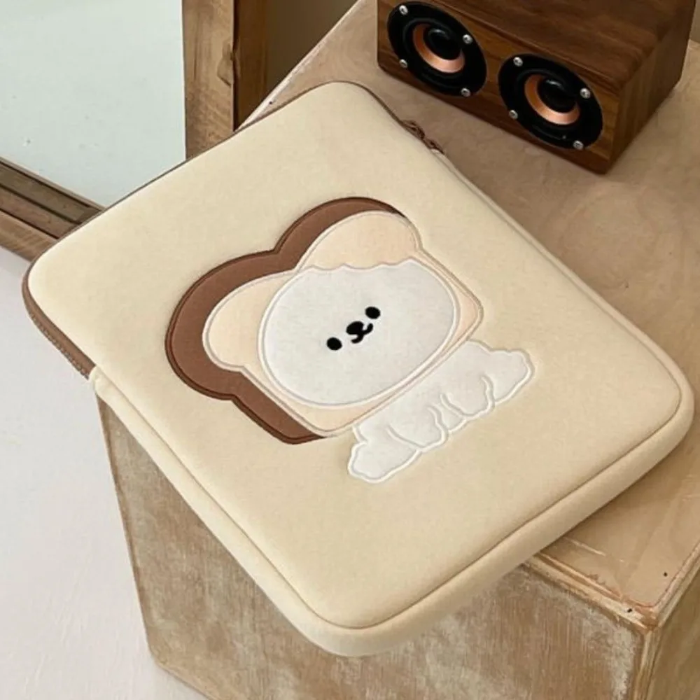 Portable Bread Dog Cartoon Laptop Bag Shockproof Sweet Tablet Sleeve Bag Thin Kawaii Girl Computer Bag 11/14/15.6inch Laptop