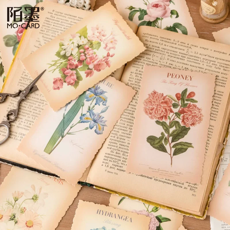 30pcs/case Postcard Plant Flower Spectrum Flower Blessing Birthday Gift Message Card Wall Decoration Card