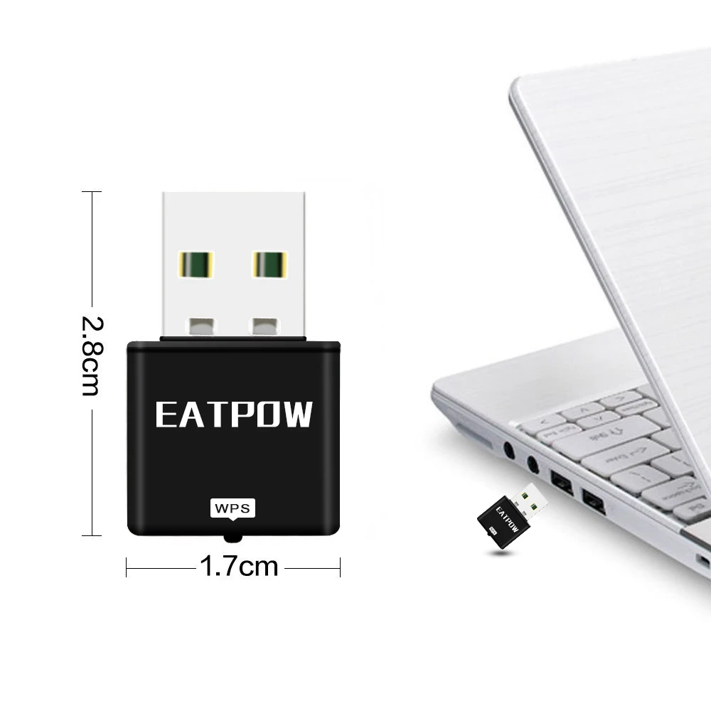 EATPOW-adaptador wifi para ordenador de 300mbps, para red usb, 802,11 tarjetas de red para exteriores con antena externa