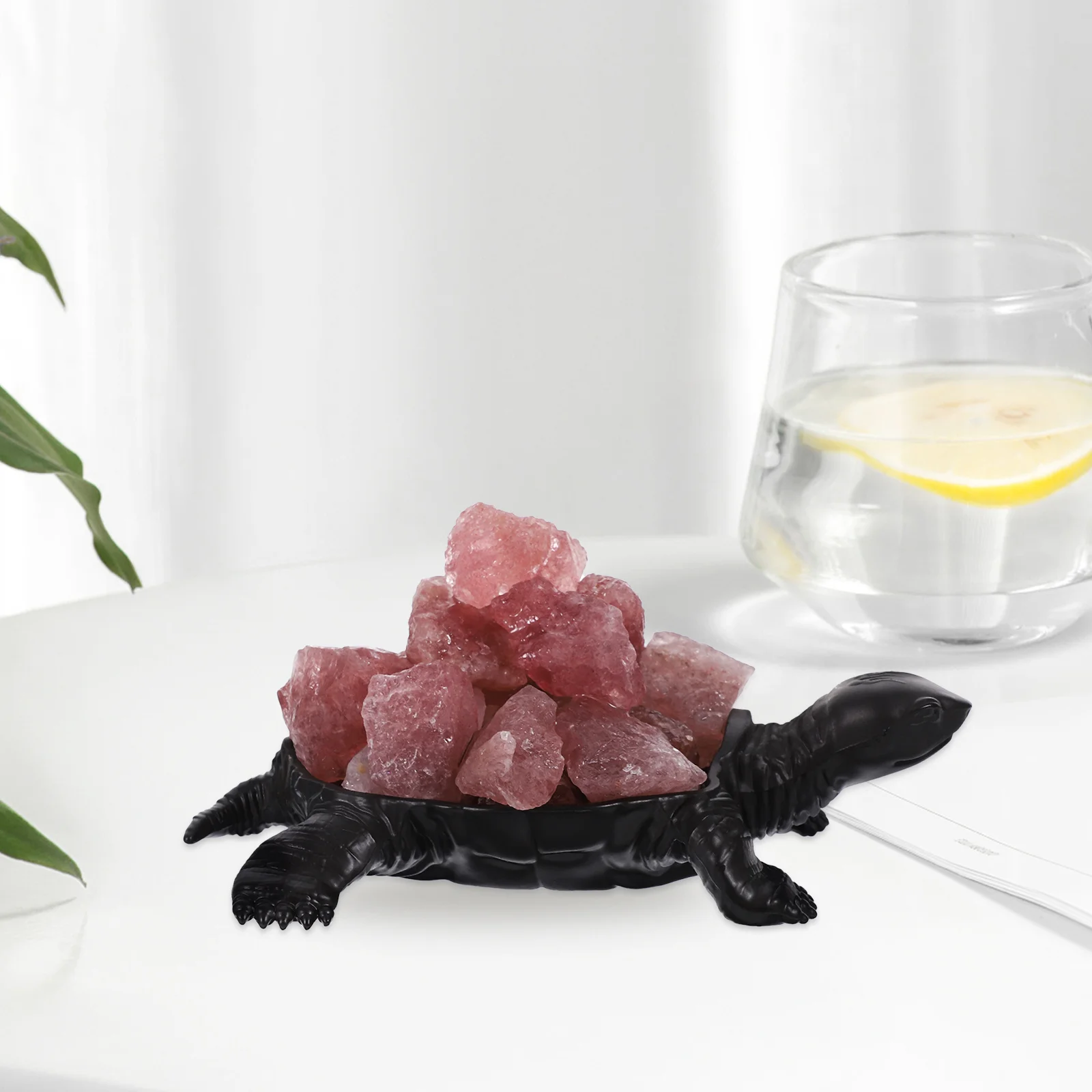 

Mini Crystal Turtle Statue with Alloy Base Desktop Animal Decoration for Living Room Bedroom Cabinet Elegant Home Office Decor