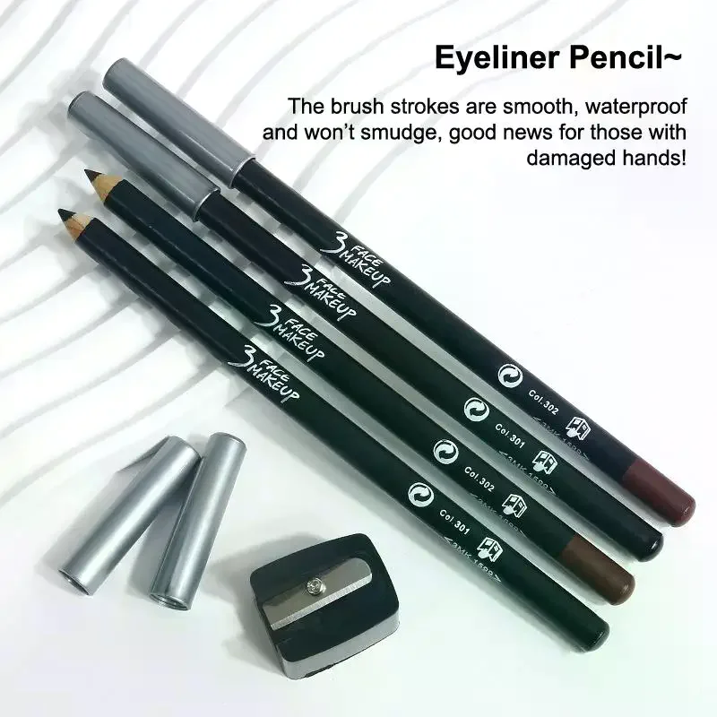 1/12pcs High Pigmented Eyeliner Pencil Hard Refill Black Brown Eyeliner Eyebrow Pencil Long-Lasting Cosmetic