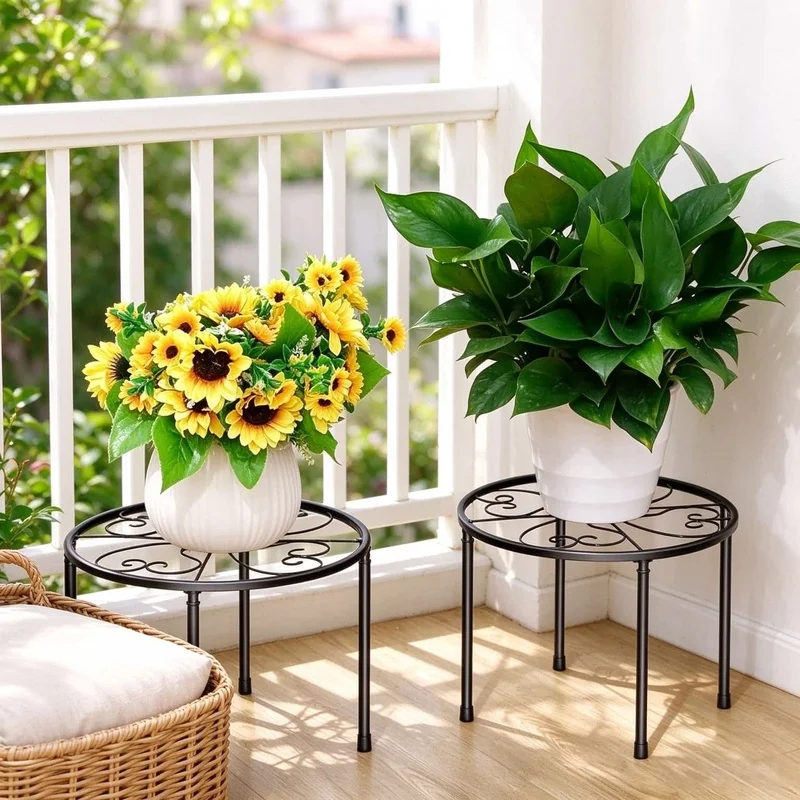Indoor and outdoor black rust-proof metal climbing frame for green plants, suitable for balconies and gardens1Arrive2One Pack